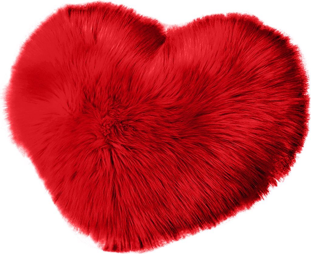 Dekokissen Fuzzy Langes Kunstfell Liebe Herzform Flauschiges Sofa Schlafzimmer Dekoration Lendenwirbel Rückenkissen Wohnbedarf