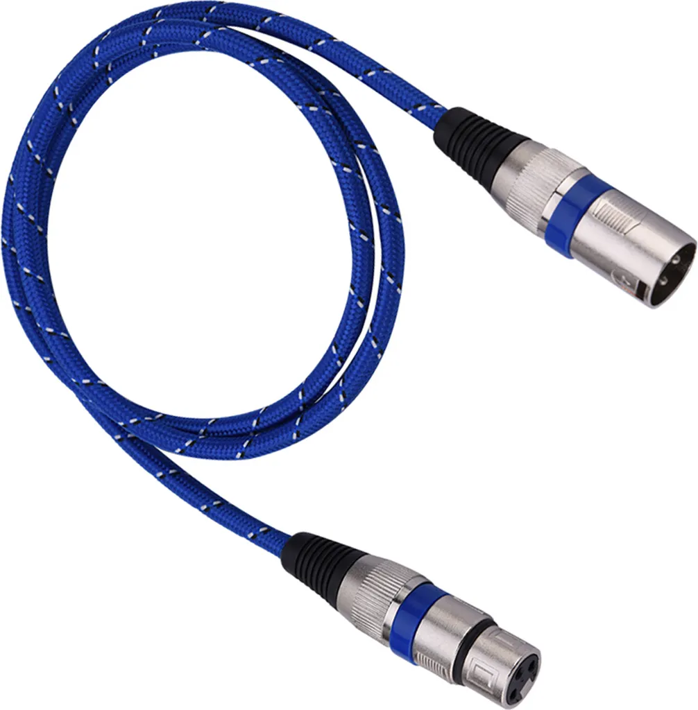 Câble microphone XLR 1m, liaison symétrique pour mixeur et enceinte PA