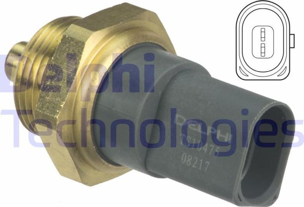 DELPHI TS10475 Kühlmitteltemperatursensor OE 6R0919501 kompatibel mit A1 8X, A3 8V, Ibiza, Toledo, Fabia, Octavia, Rapid, Polo 6R
