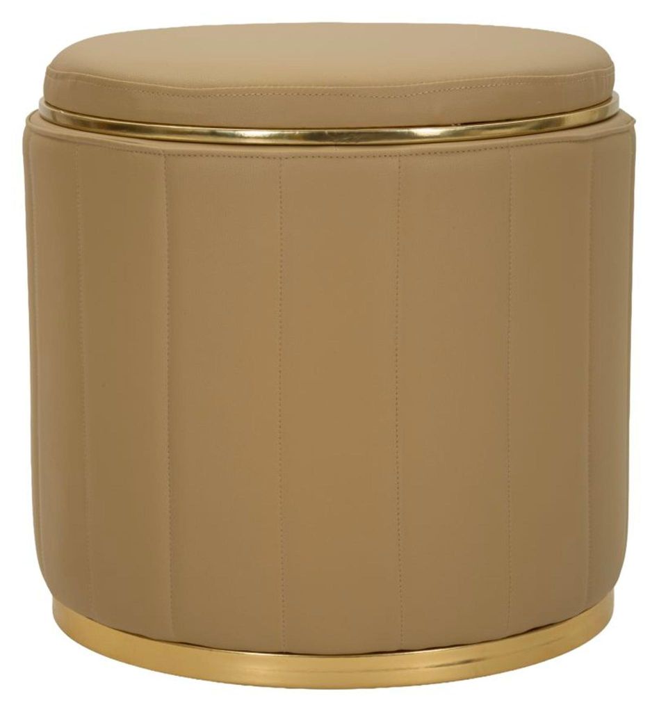 Mauro Ferretti Pouf London mit Stauraum Braun Gold Ø Produktbild 