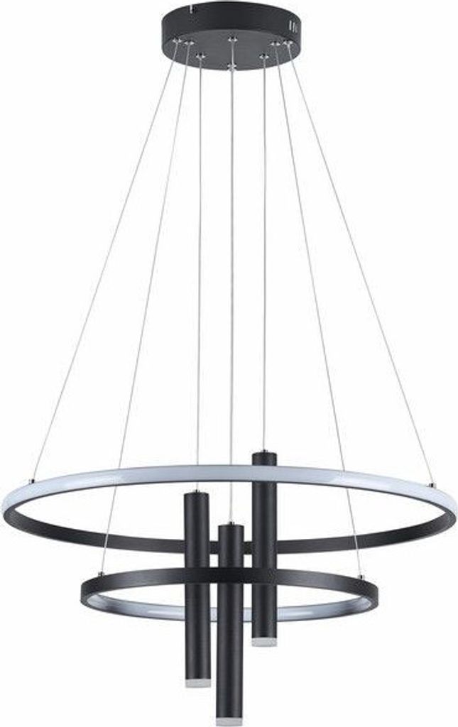 Lampa wisząca czarna nowoczesna dwa Ringi Amanda LED 3W + Zdjęcie produktu 