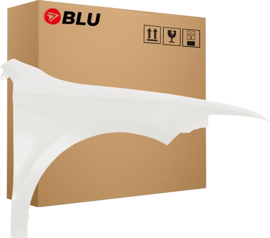 BLU Kotflügel Passend für Skoda Superb II 3T 1026 Rechts Weiss CandyWeiss | 2008-2013 | Vorderseite Vorne | Lackiert | Einbaufertig