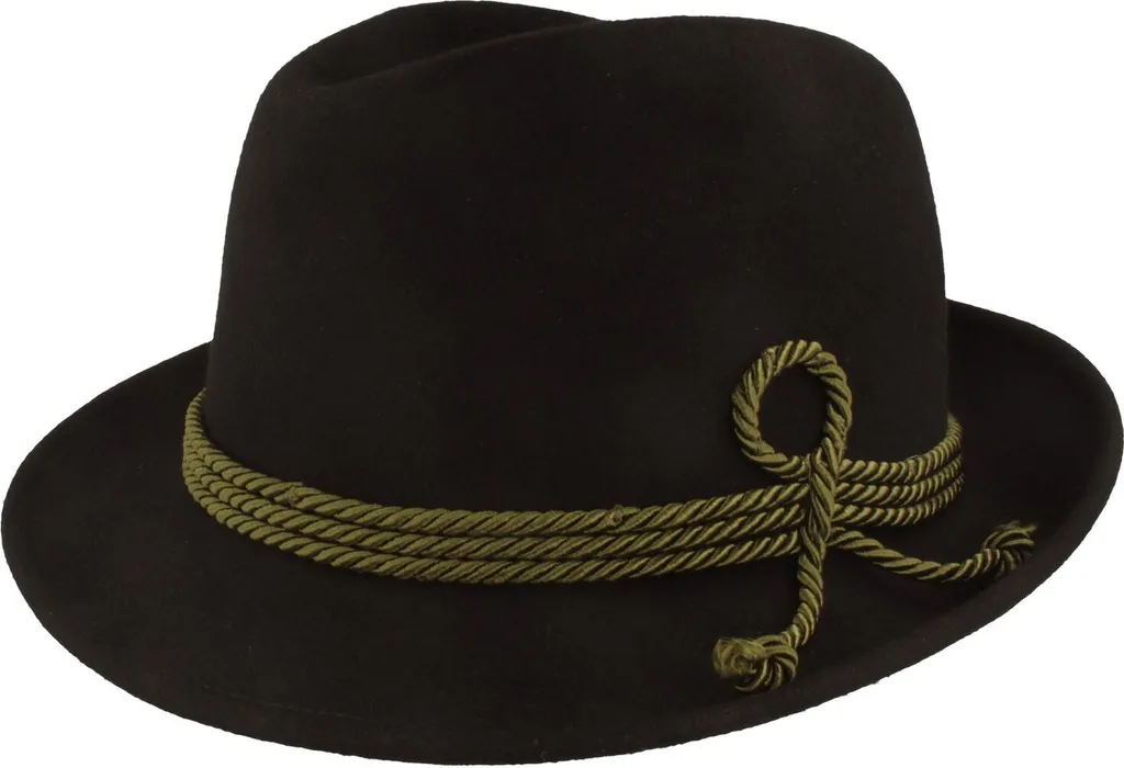 Cappello tradizionale trilby piccolo con triplo cordone di Hut-Breiter
