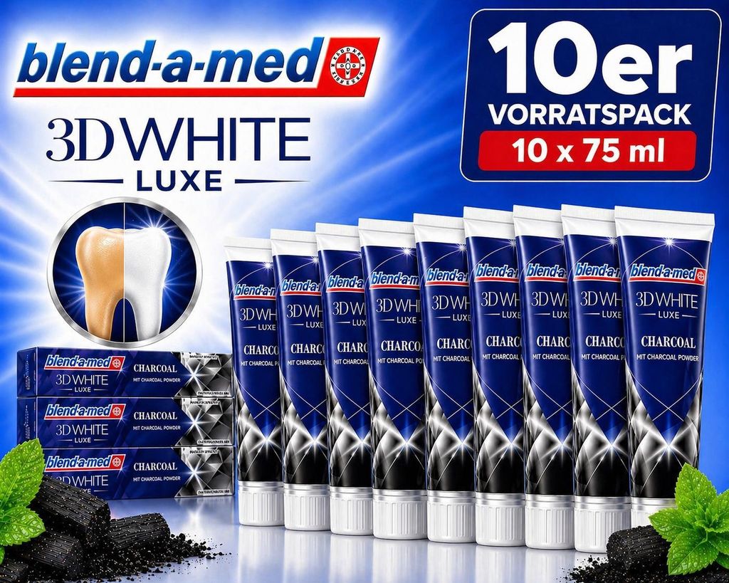 Pasta Blend-a-med 3D White Lux Charcoal 10x75ml Immagine del prodotto 