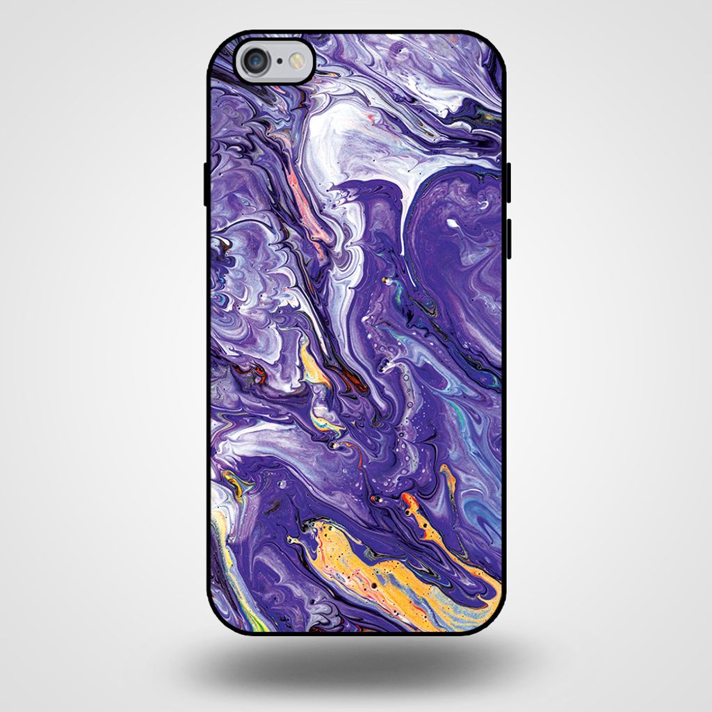 Smartphonica Handyhülle für iPhone 6/6s Plus mit Marmordruck - TPU-Hülle mit Marmordesign - Gold Lila