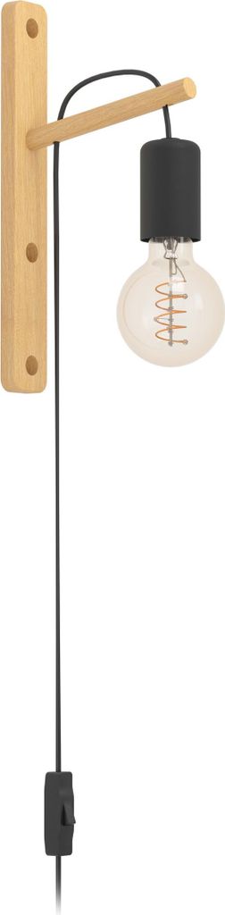 POCKLEY Wand-/Deckenleuchte Lampe Beleuchtung - L4,5 x H29,5 x AL16 cm - braun, schwarz - IP20