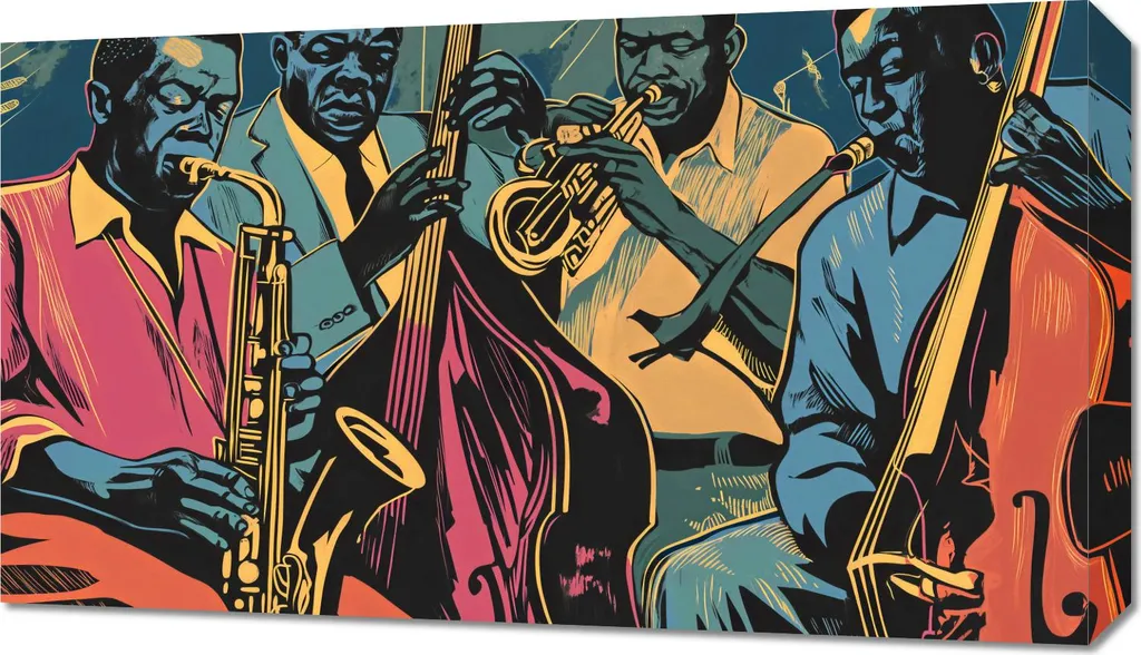 Tableau 70x40 Jazzmani in Gazes - Impression Haute Qualité Grand Format