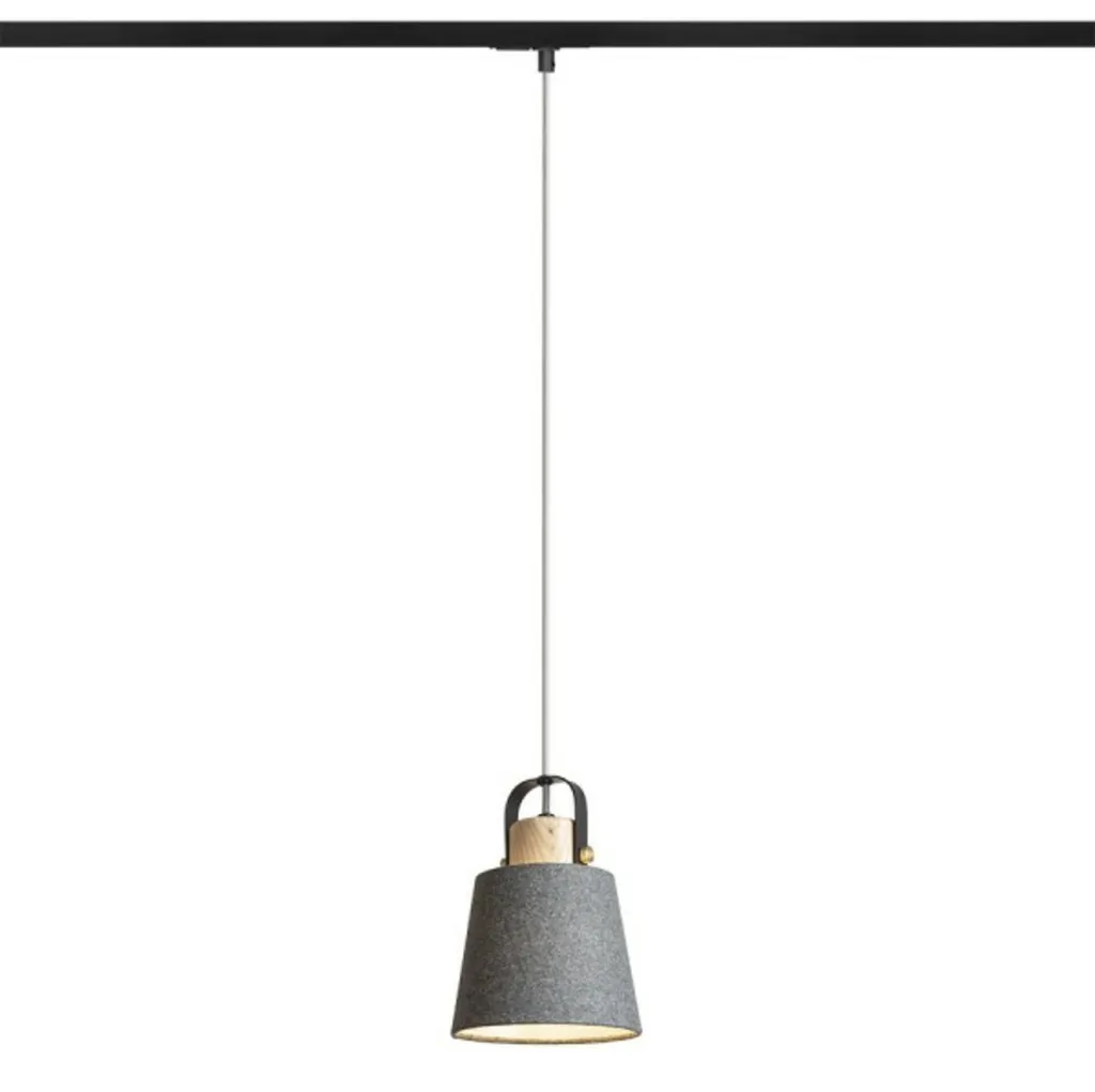 Projecteur de Rail CHOUPETTE 230V Finition Bois et Textile Noir-Gris