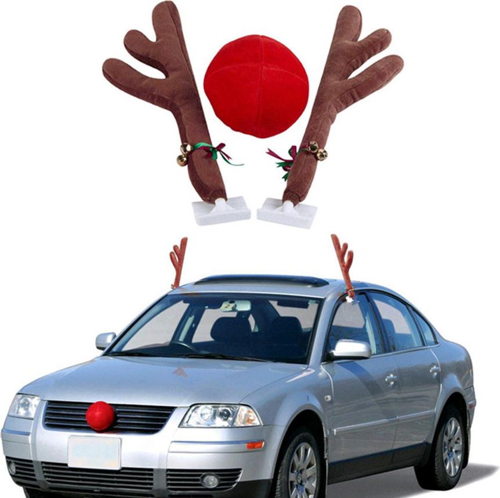 Auto-Weihnachts-Rentier-Geweih- und Nasendekorationen, Produktbild 