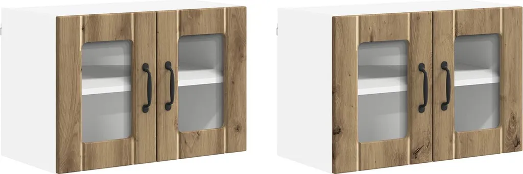 Set 2 Mobili Pensili SYFAX™ Rovere Artigianale 60x31x40 cm Design