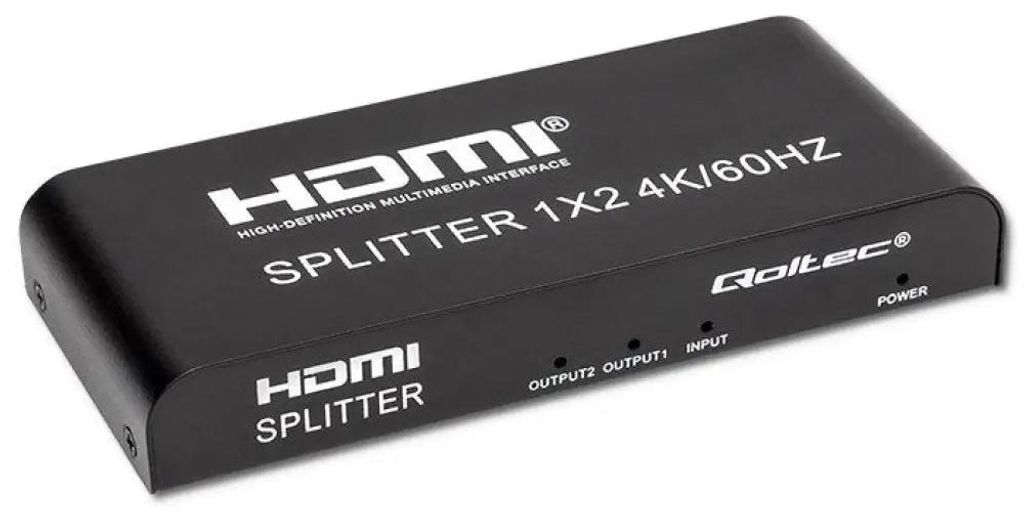 Qoltec 51797 Active HDMI Splitter 2 x HDMI 4K x 2K | 6Gb/s Immagine del prodotto 