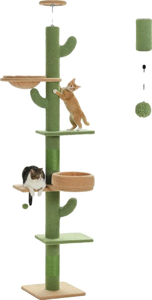 Arbre à chat pour appartement avec réglage plafond et multi-niveaux