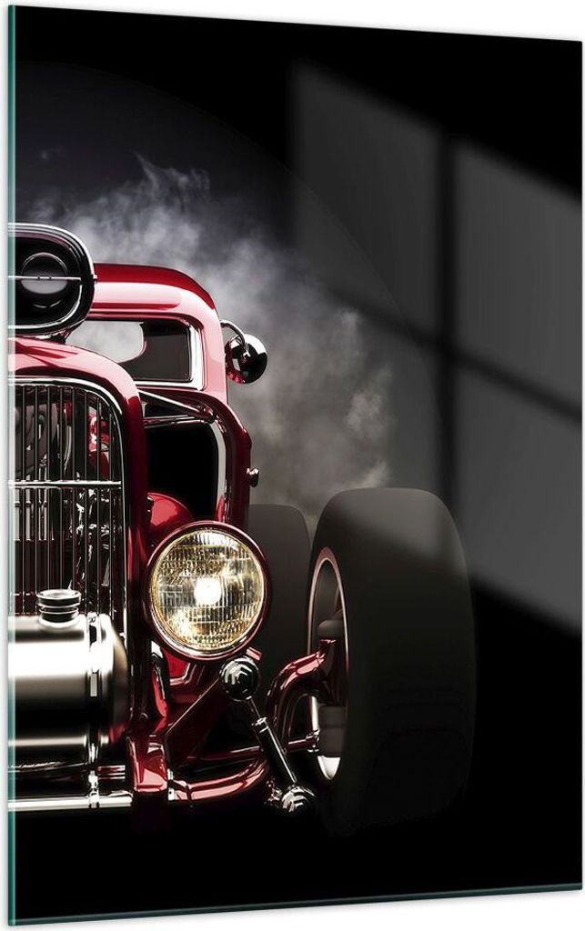 Bilder auf glas - Einteilig - Auto klassisch retro sport - 50x70cm - Glasbilder - Wandbilder - Bilder - zum Aufhängen bereit - Wanddekoration aus ...