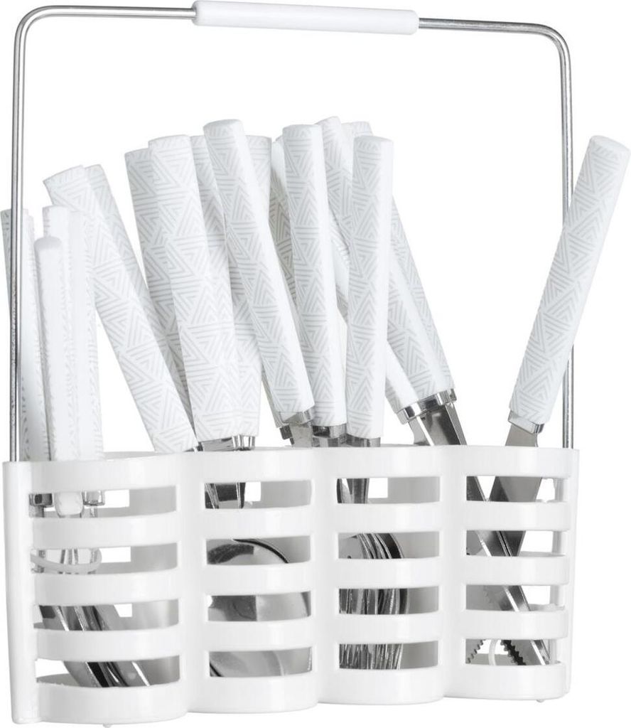 Set di posate per 6 persone con supporto, acciaio inox, Immagine del prodotto 