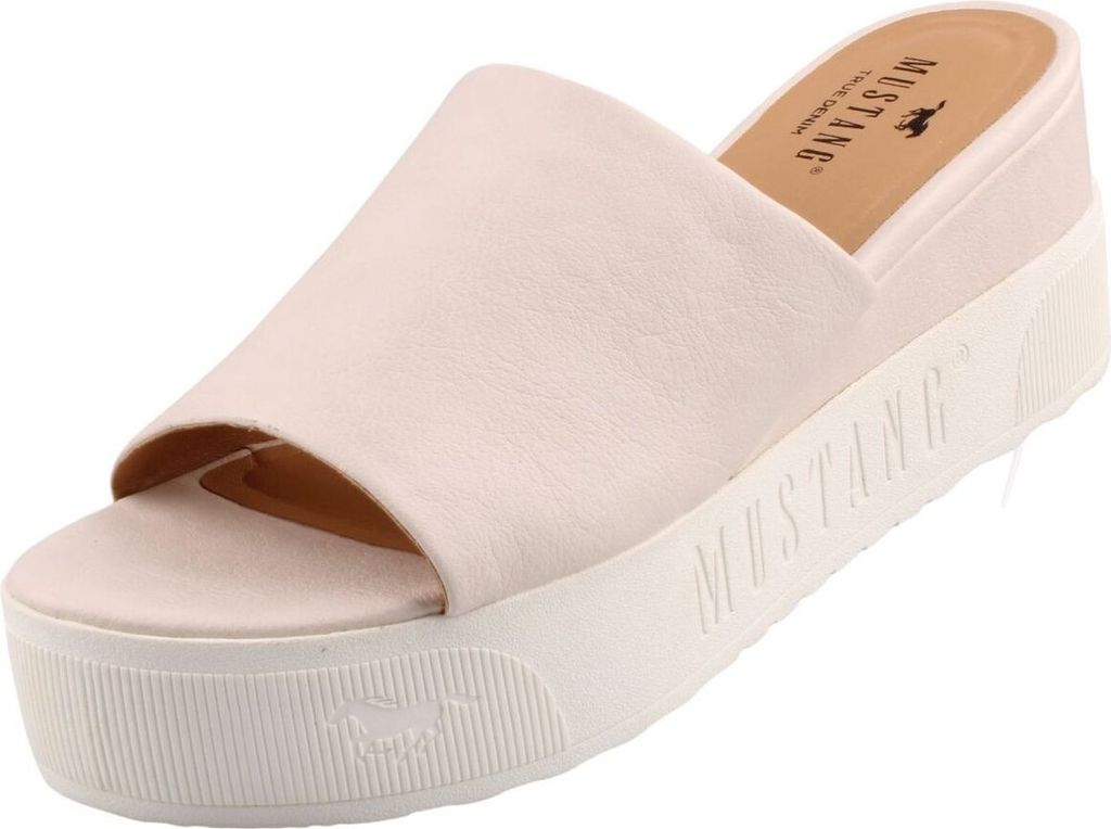 Mustang Damen Plateau-Pantoletten Beige/Ivory
