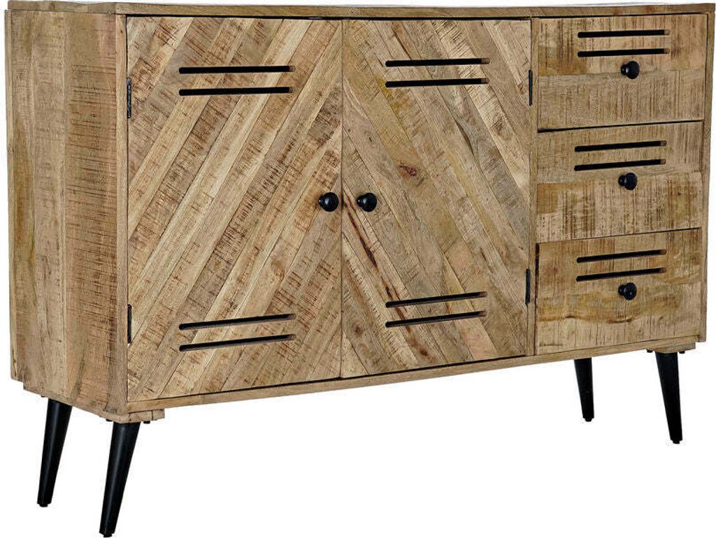 Anrichte DKD Home Decor Schwarz Metall Mango-Holz (140 x 40 x 93 cm)