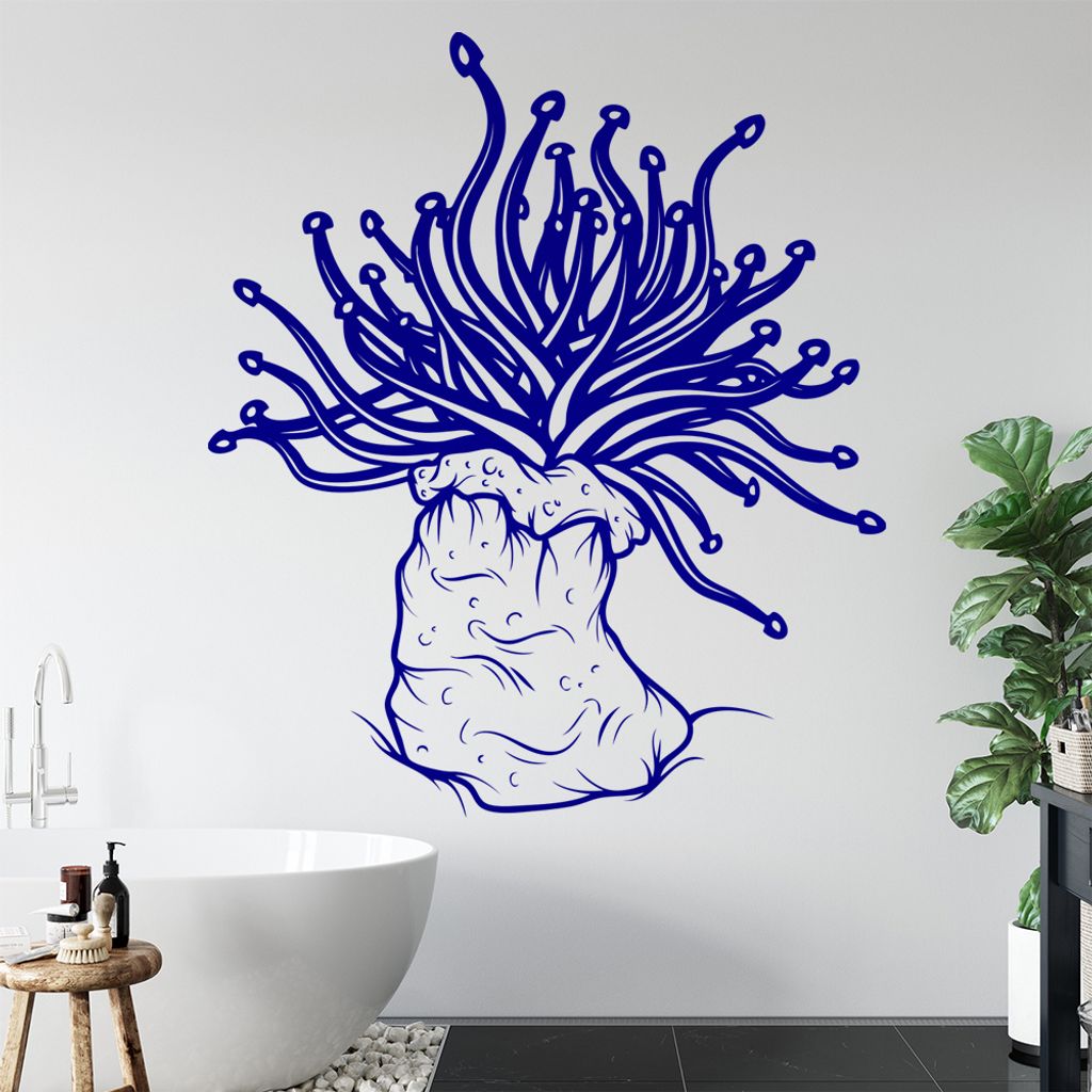 KIWISTAR Seeanemone Seerose Seenelke Wandtattoo in 6 Größen - Wandaufkleber Wall Sticker - Dekoration, Küche, Wohnzimmer, Schlafzimmer, Badezimmer