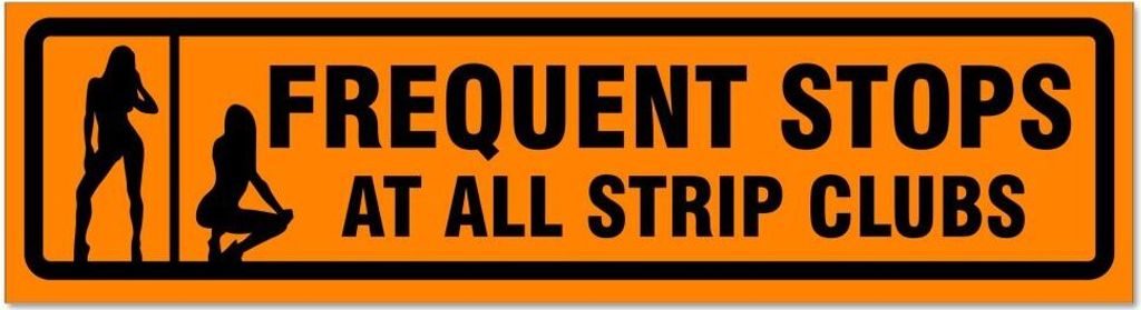 Kiwistar - Autoaufkleber - Orange - Schwarz - 45 x 12 cm - Frequent Stops Girls Club invertiert - Hinweis Aufkleber Sticker für Auto, Kfz, Fahrrad...