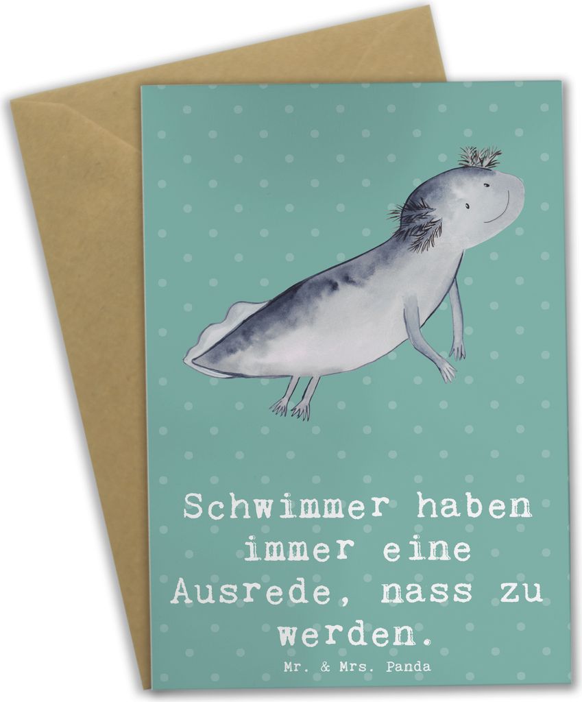 Mr. & Mrs. Panda Grußkarte Schwimmen Ausrede - Meeresbrise Produktbild 