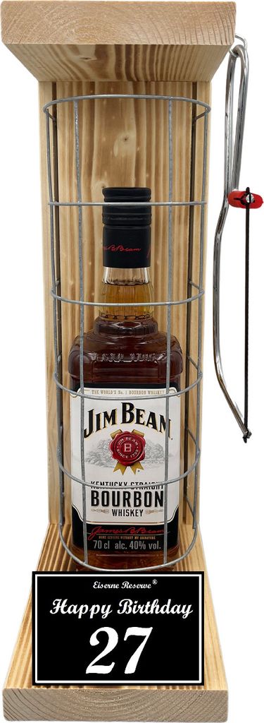 Jim Beam - 27 Happy Birthday - Eiserne Reserve Gitterkäfig Geschenk 27. Geburtstag