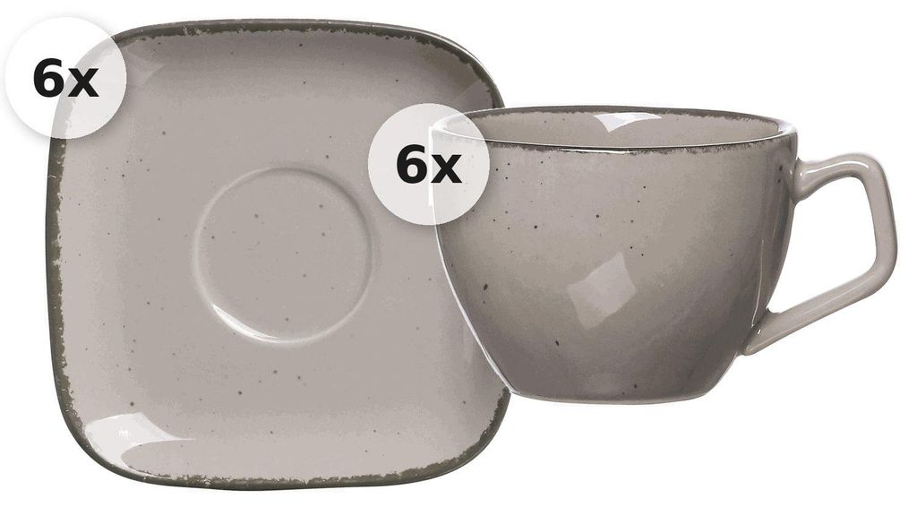 Espressotassen - Set 12 tlg. Casa grau Produktbild 