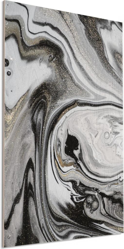 DEQORI Holzbild 40x60 cm 'Aufwendiger Marmordekor' Bild auf Holz Wandbild Kunstdruck