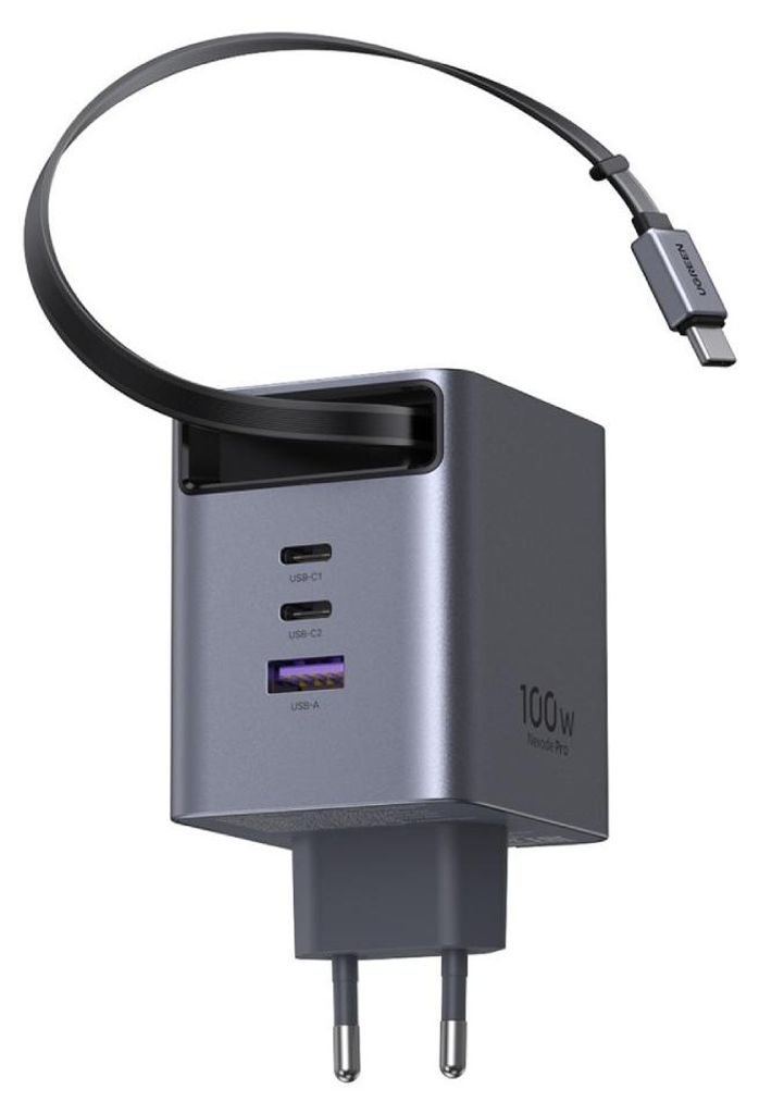 Chargeur Ugreen Nexode GaN Infinity 1x USB-A + 2x USB-C Image du produit 