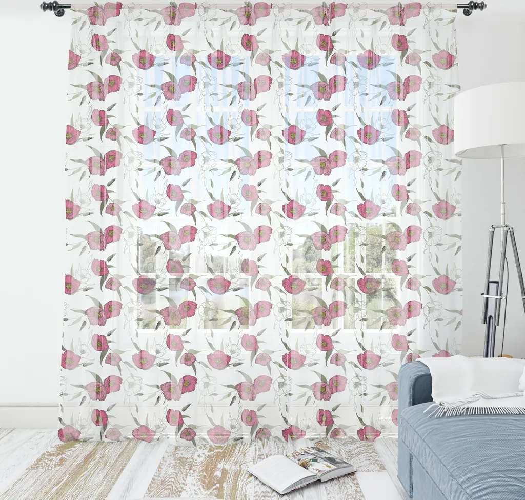 Arazzo Floreale ABAKUHAUS 220x274 - Rosa e Papaveri in Tessuto Satinato