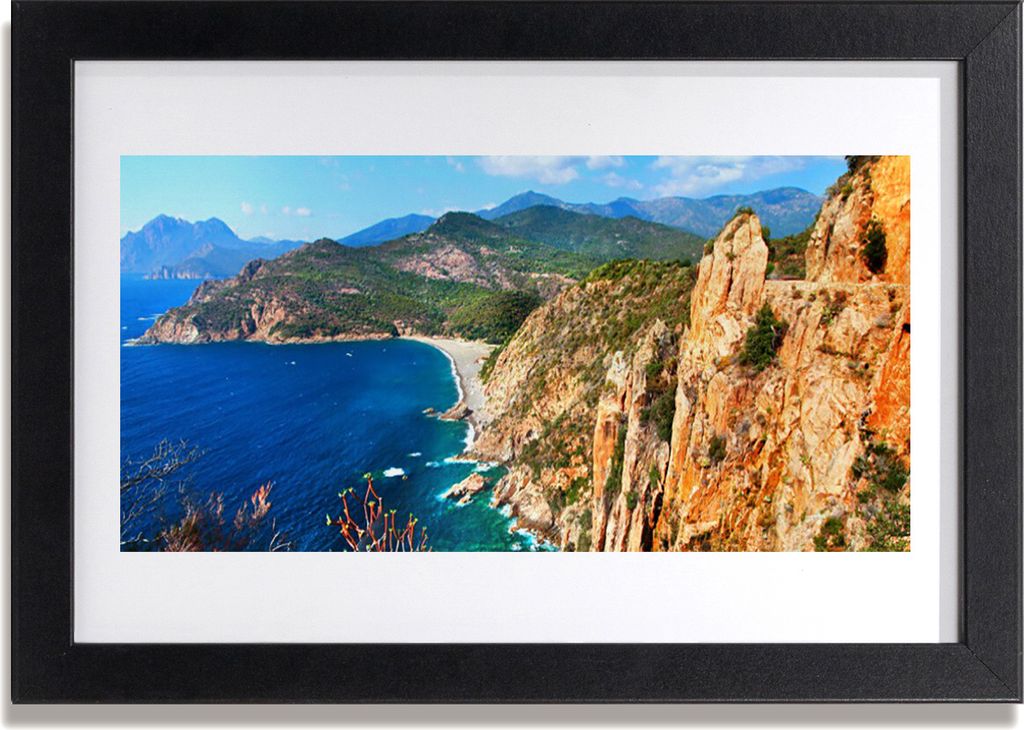 Bild 30x20 MDF-Rahmen Wandkunst Sea Cliff Mountains