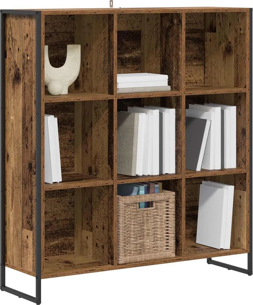 Mobile Libreria Legno Naturale Recuperato 108cm - Scaffale Multiuso - 2