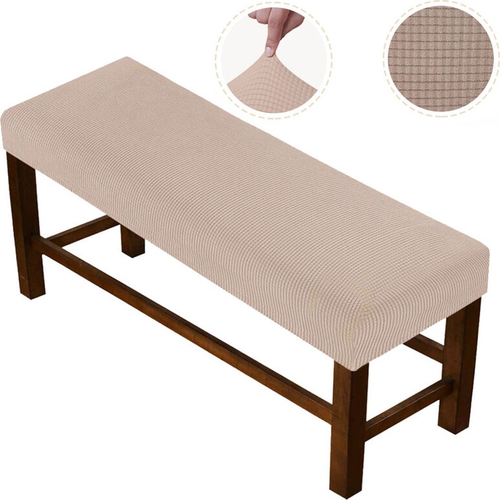 Sitzbezüge zum Essen, Jacquard-Rechteckbank-Schonbezug mit hoher Dehnung, Sitzkissenbezüge, Schonbezüge für Sitzkissen (groß - khaki)