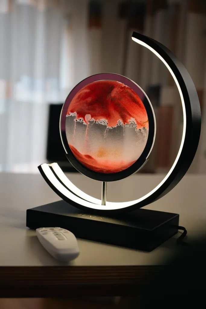 Lampe Sable Mouvant Rouge Luxe - Anti-Stress Créatif Déco d'Intérieur - 6