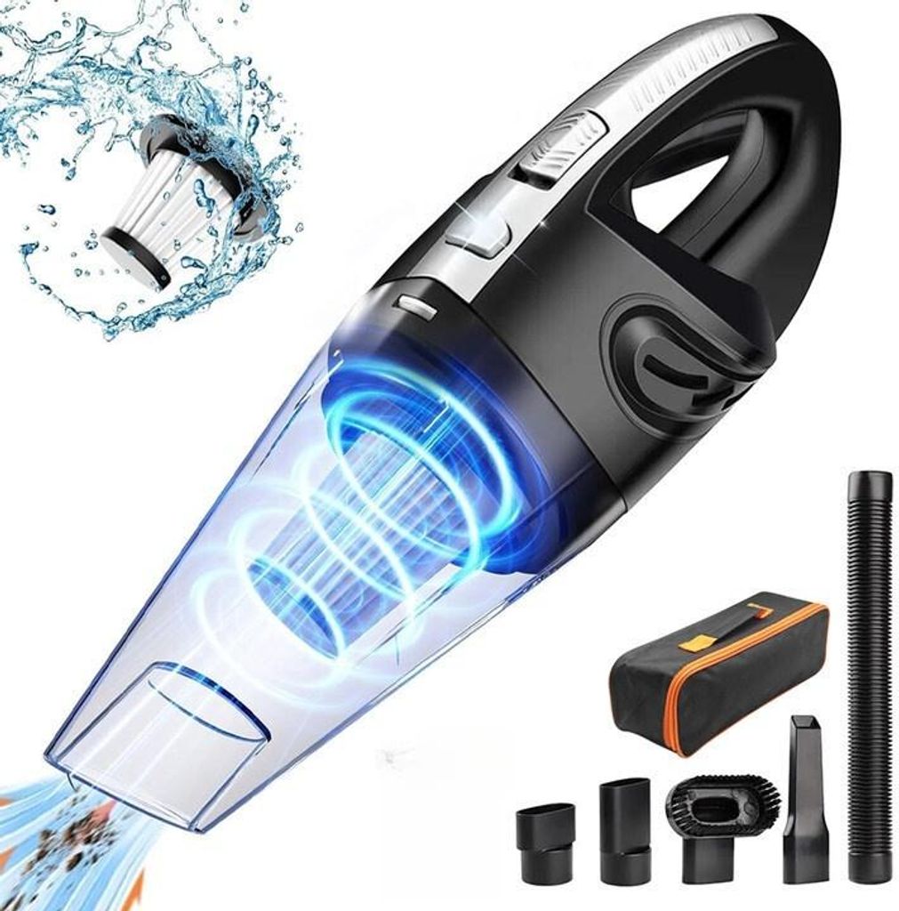 Handstaubsauger, Akku-Handstaubsauger, 4500Pa, 120W kabelloser Autostaubsauger, 2200mAh, Staubsauger, Nass & Trocken, <70 dB, für Tierhaare, Auto,...