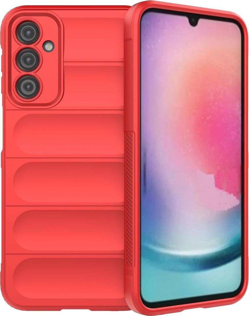 Samsung Galaxy A24 4G Hülle rote elastische Panzerhülle Magic Shield Case