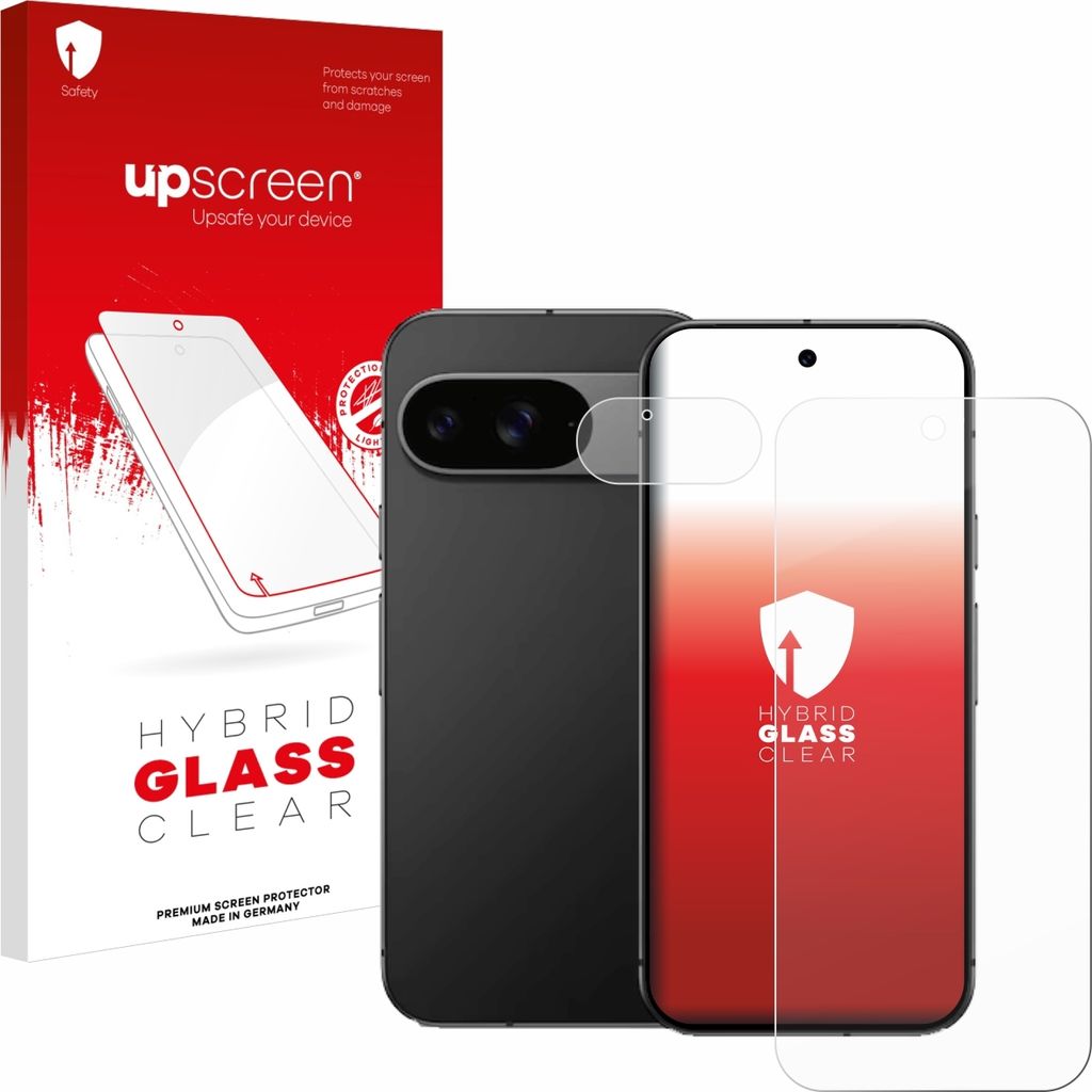 upscreen Schutzglas für Google Pixel 9 (Display+Kamera) Schutzfolie Panzer Folie Glas Display Schutz klar