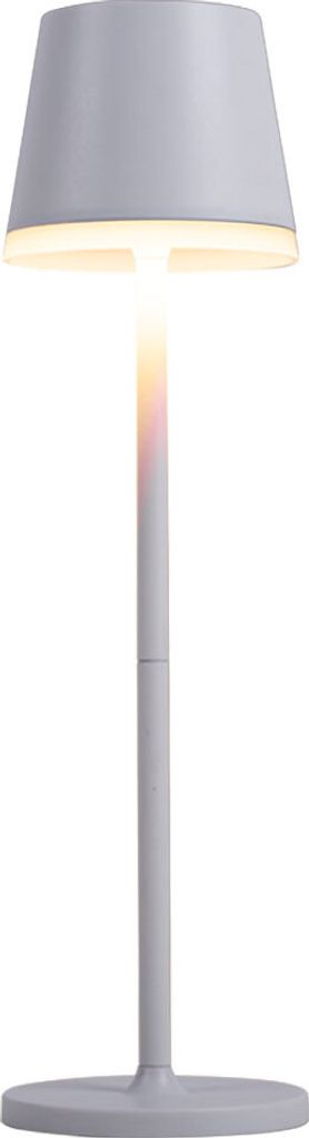 LED Solarleuchte, Tischlampe, Metall, Weiß, IP44, H 41 cm