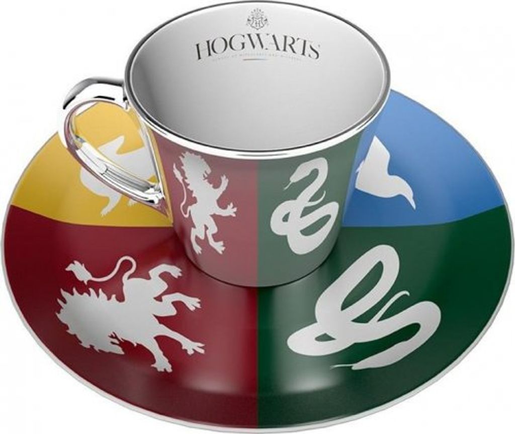 HARRY POTTER - Spiegeltasse mit Untersetzer - Häuser Wappen