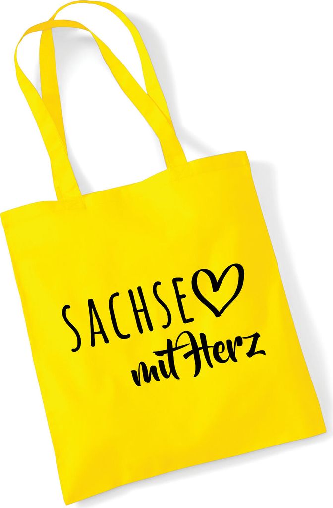 Huuraa Jutebeutel Sachse mit Herz 10 Liter Yellow Baumwolle Produktbild 