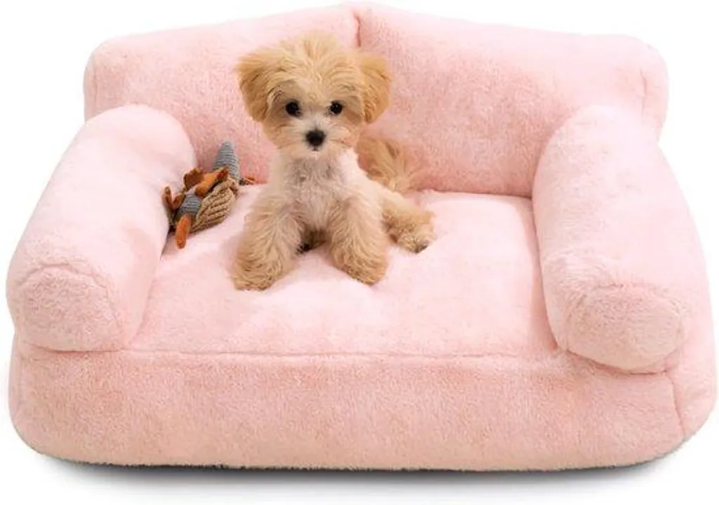 Panier pour chat respirant rose moelleux - Lit haute densité pour chaton