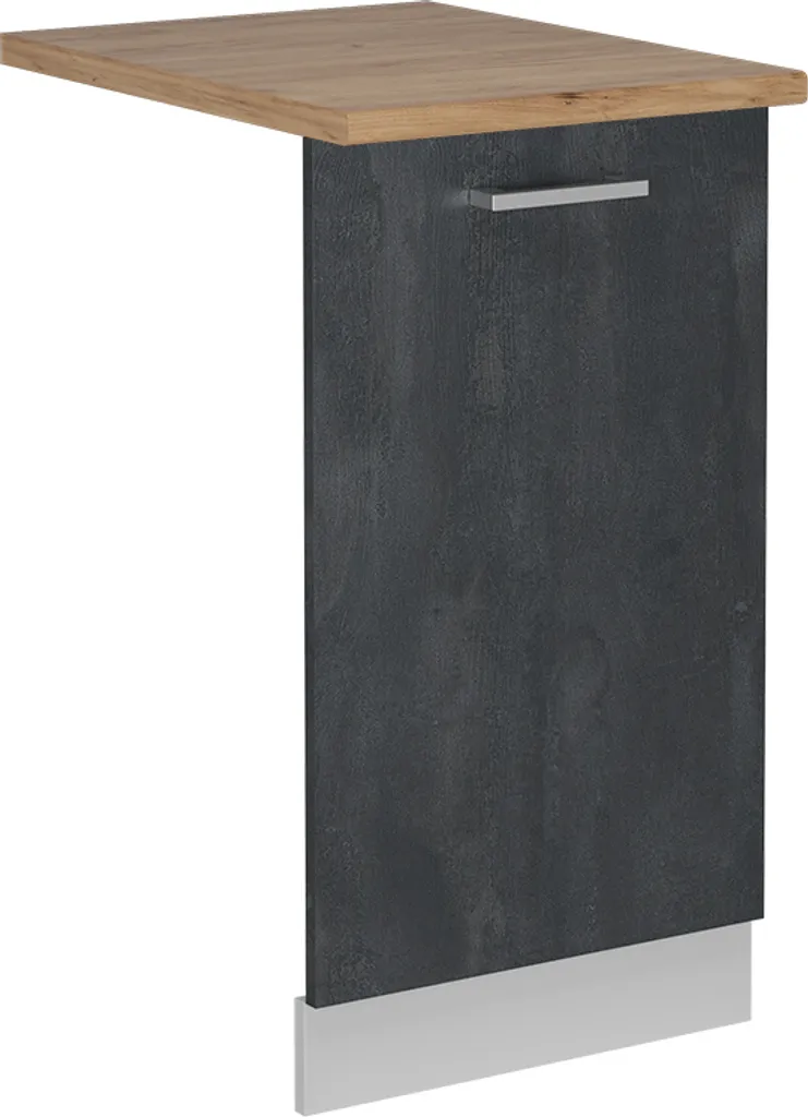 Vicco Pannello frontale della lavastoviglie R-Line, 45 cm , PL Rovere, Calcestruzzo nero/Bianco