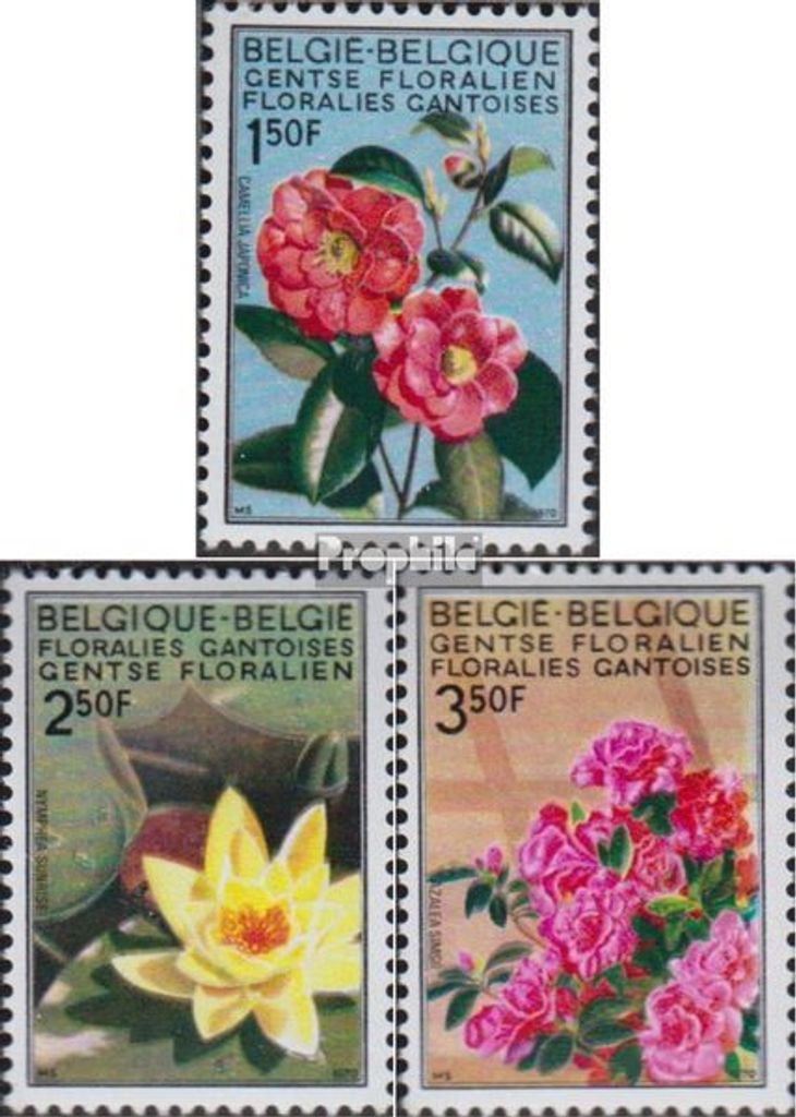 Briefmarken Belgien 1970 Mi 1580II-1582II (kompl.Ausg.) postfrisch Genter Blumenschau