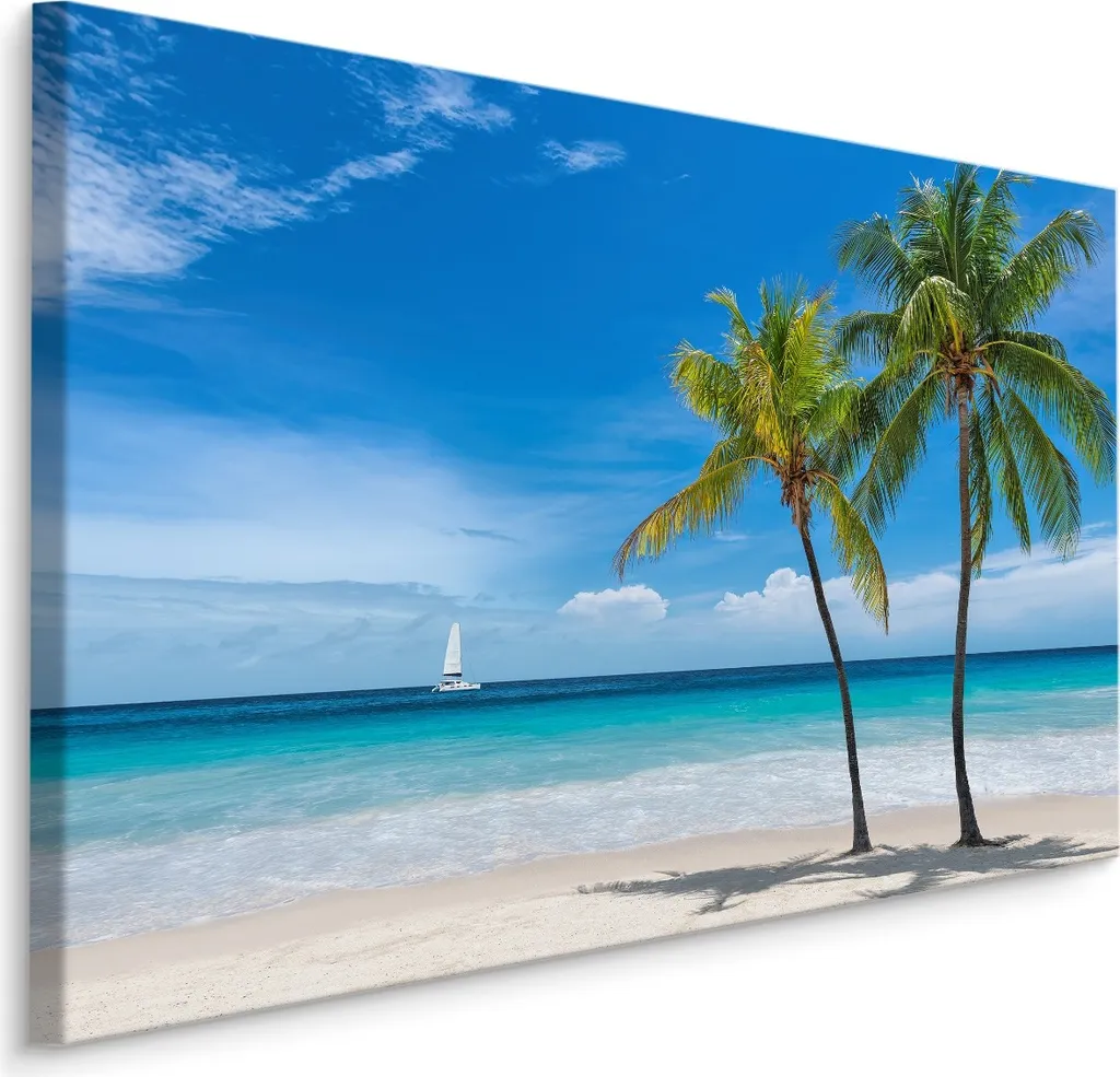 Quadro Moderno Mare 70x50: Tela Esotica con Palme Stampa XXL