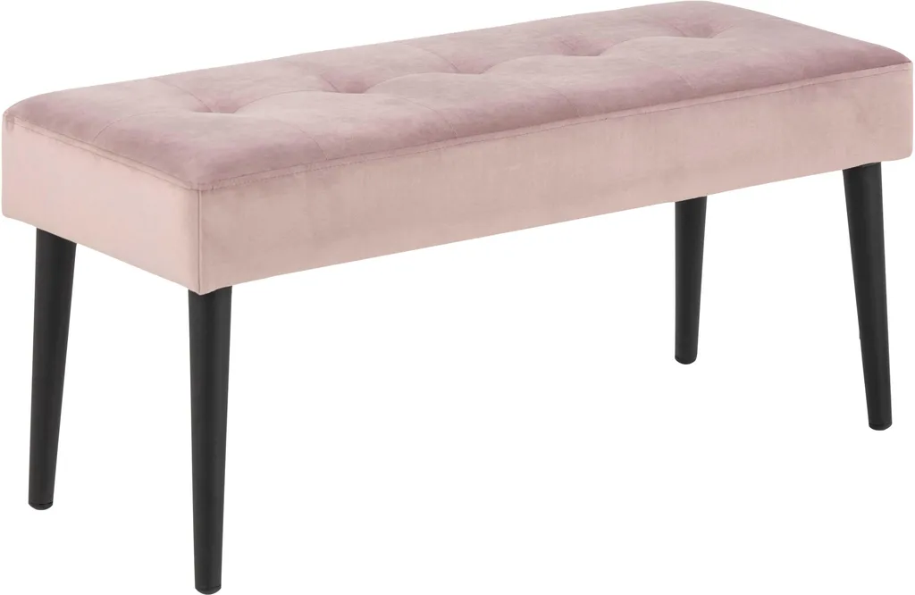 Banc de lit en velours rose Glory - Banquette capitonnée design 110 cm