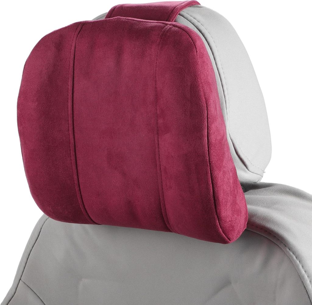 Auto Kopfstützenkissen Ergonomisches Bequemes Nackenkissen Nackenstützkissen Polyester, Memory Foam Verstellbare Breite Weinrot 2 Stück für Aut...