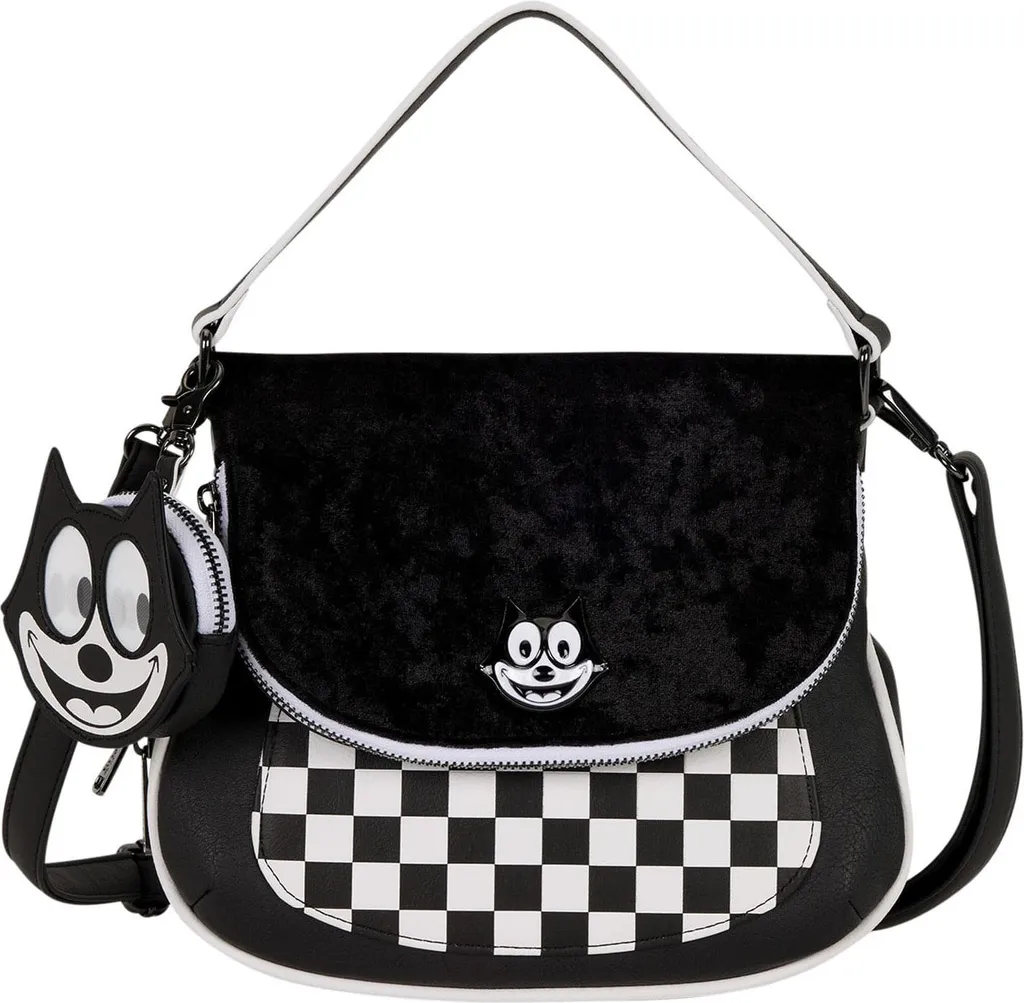 Sac crossbody Loungefly Felix le Chat en simili cuir et denim