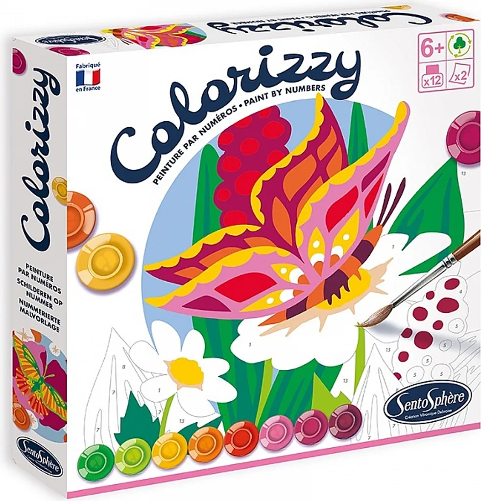Kit Colorizzy Papillons Sentosphere - Peinture Acrylique aux Couleurs Vives