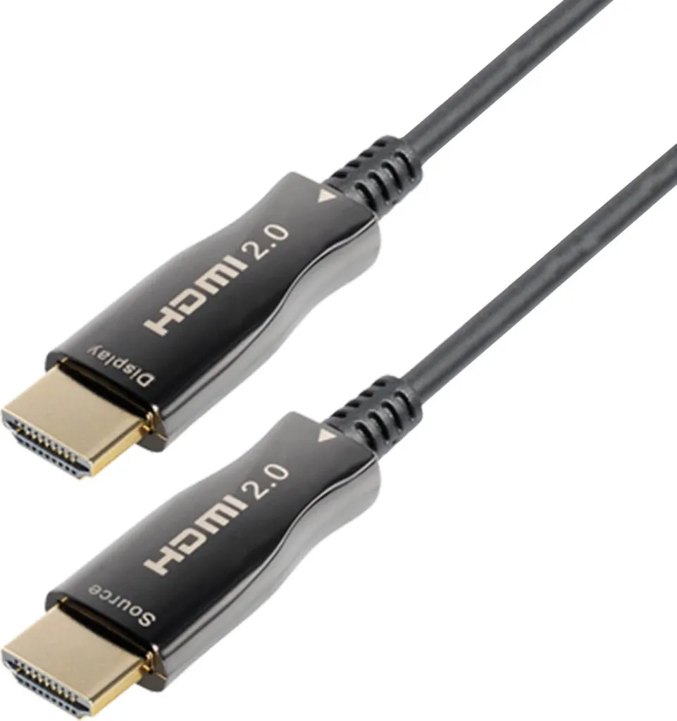 Câble HDMI 2.0 Fibre Optique Actif 4K UHD 20m avec Ethernet Noir