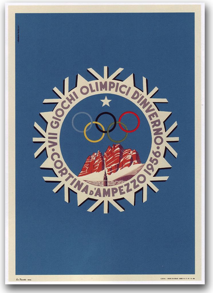 Poster - Canvas - Leinwand - 59,4 cm x 84,1 cm - Fotoposter - Leinwandkunst - Olympischen Winterspiele Italien