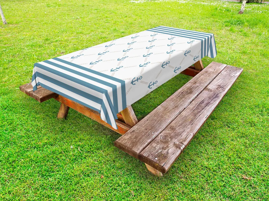 ABAKUHAUS Tovaglia Nautica Astratta 145x305 cm | Arredo Esterno Elegante