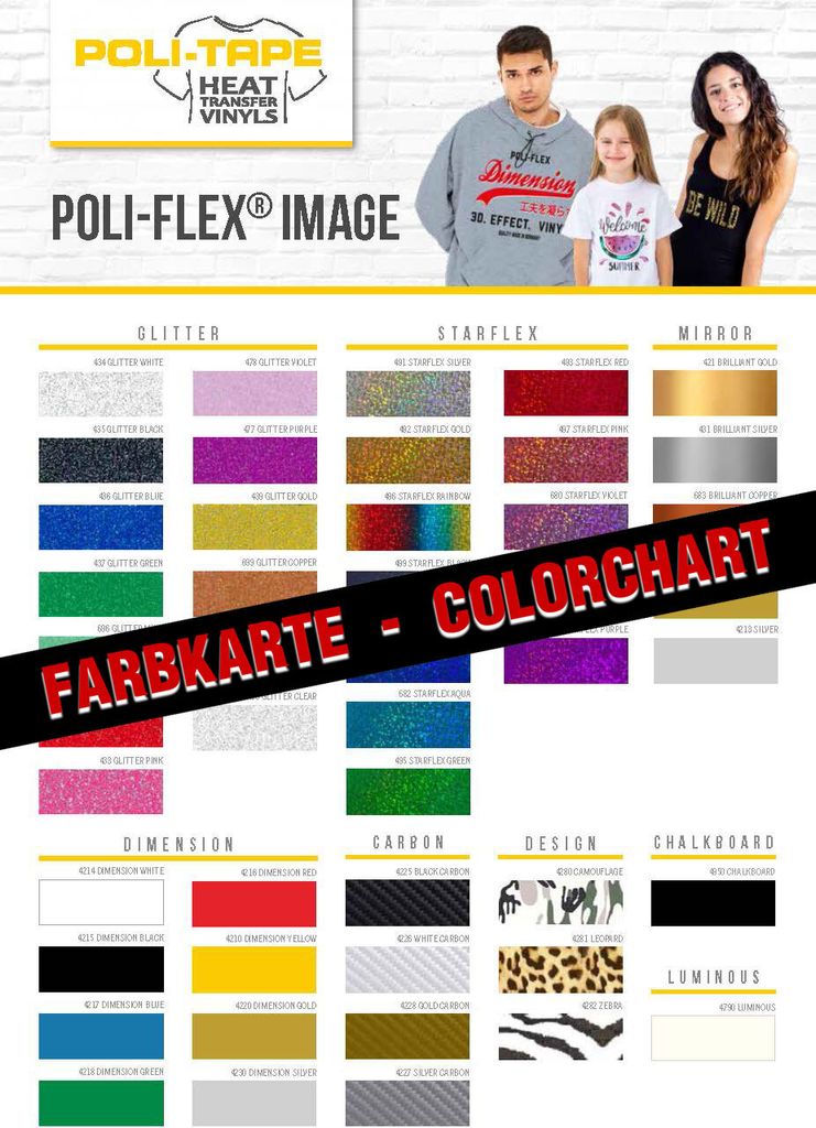 POLI-TAPE POLI-FLEX IMAGE - Farbkarte / Musterkarte
